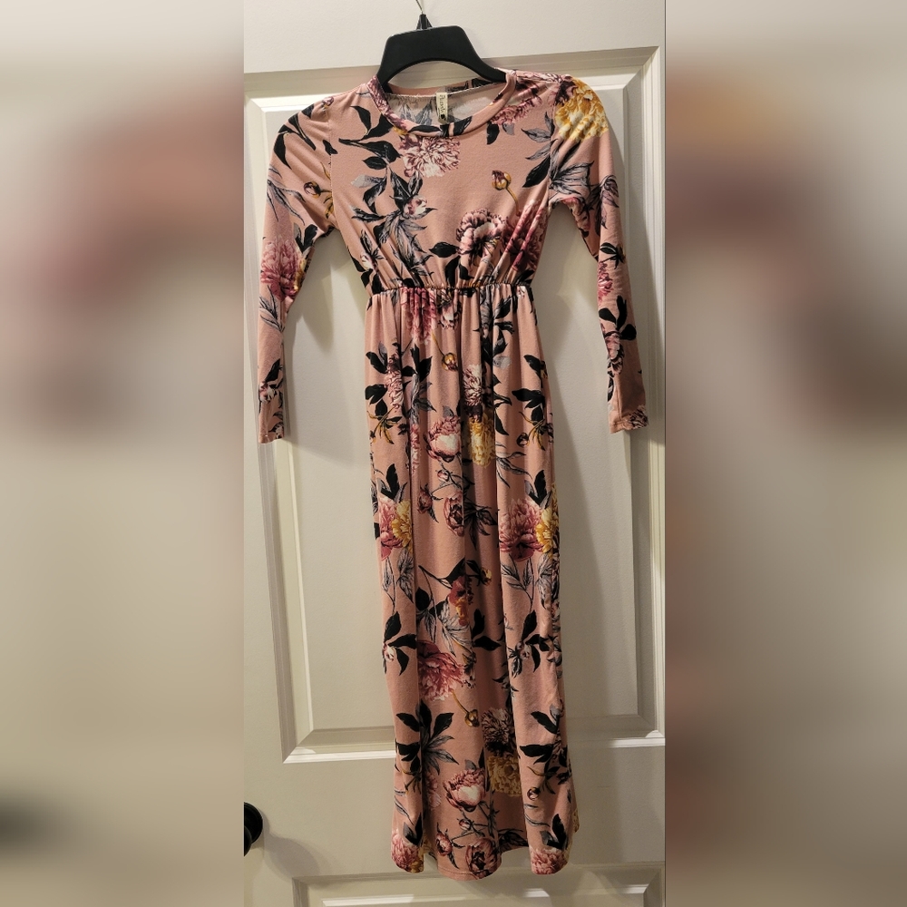 Girls Long Floral Dress